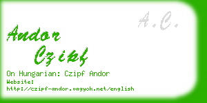 andor czipf business card